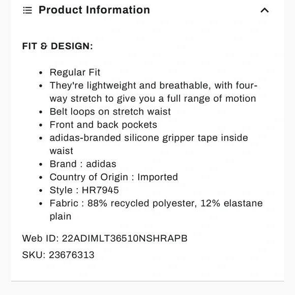 adidas Men's Ultimate365  Golf Shorts - Picture 9 of 9